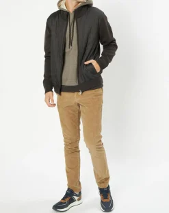 Doudoune Bi-matière Hybride Media noir/marron