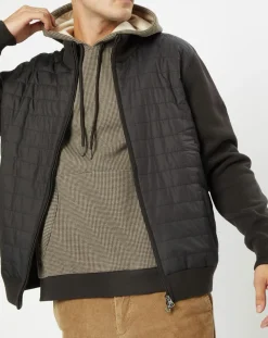 Doudoune Bi-matière Hybride Media noir/marron