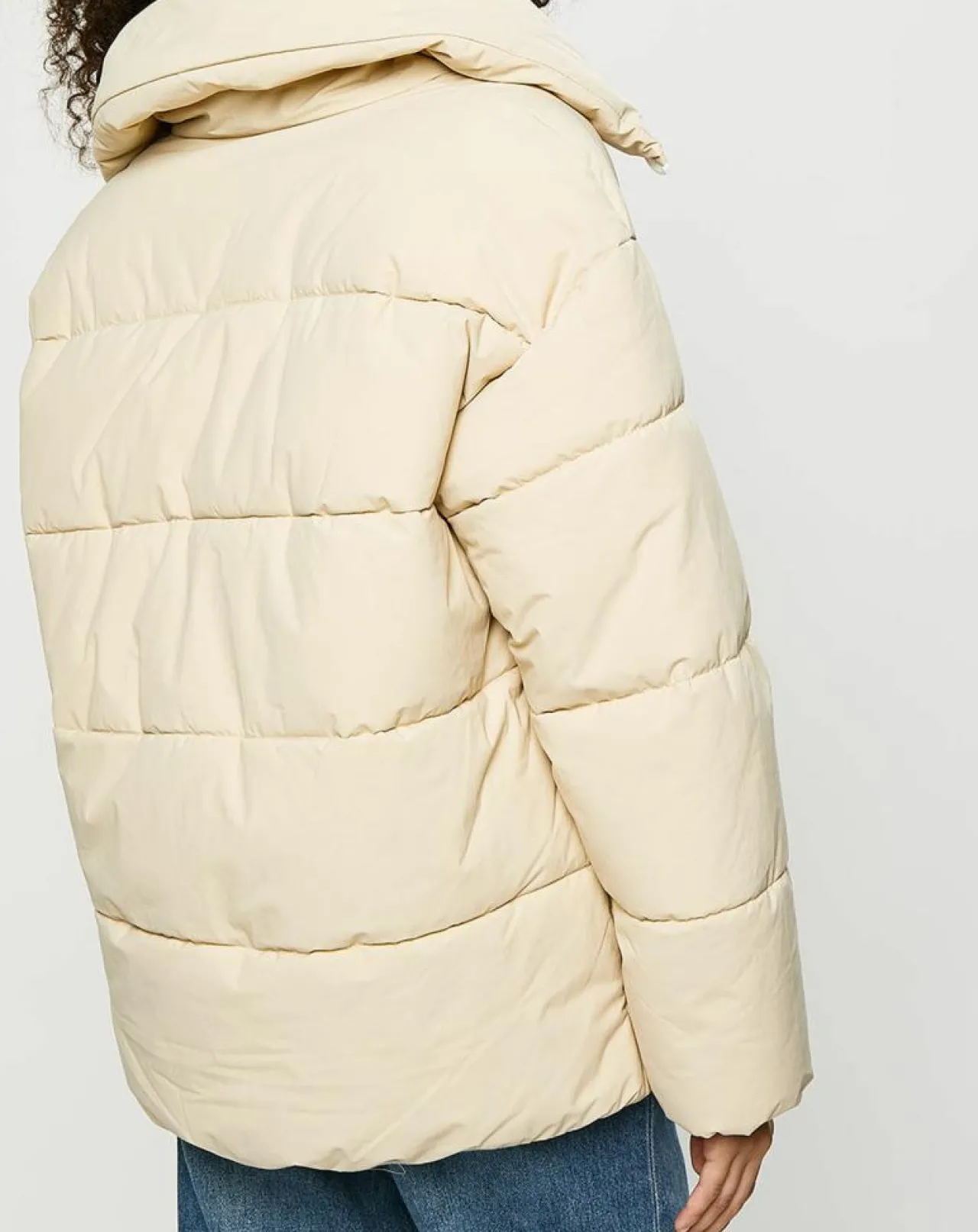 Doudoune courte col montant zip collection EDC by Esprit beige