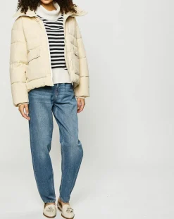 Doudoune courte col montant zip collection EDC by Esprit beige