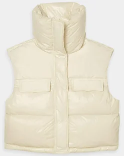 Doudoune courte sans manches Colh beige