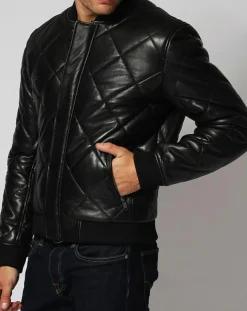 Doudoune en Cuir Andes noire