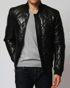 Doudoune en Cuir Andes noire