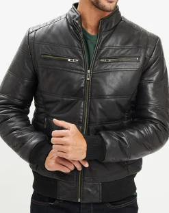 Doudoune en Cuir Giorgio noire