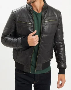 Doudoune en Cuir Giorgio noire