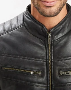 Doudoune en Cuir Giorgio noire