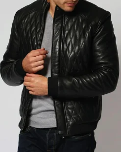 Doudoune en Cuir Javier noire