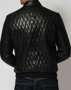 Doudoune en Cuir Javier noire