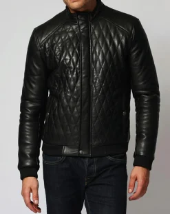 Doudoune en Cuir Javier noire