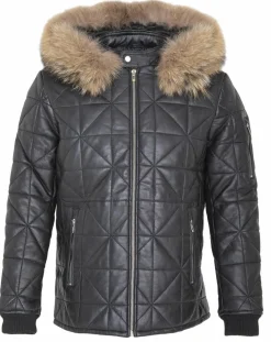 Doudoune en Cuir Kinabalu noire