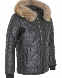 Doudoune en Cuir Kinabalu noire