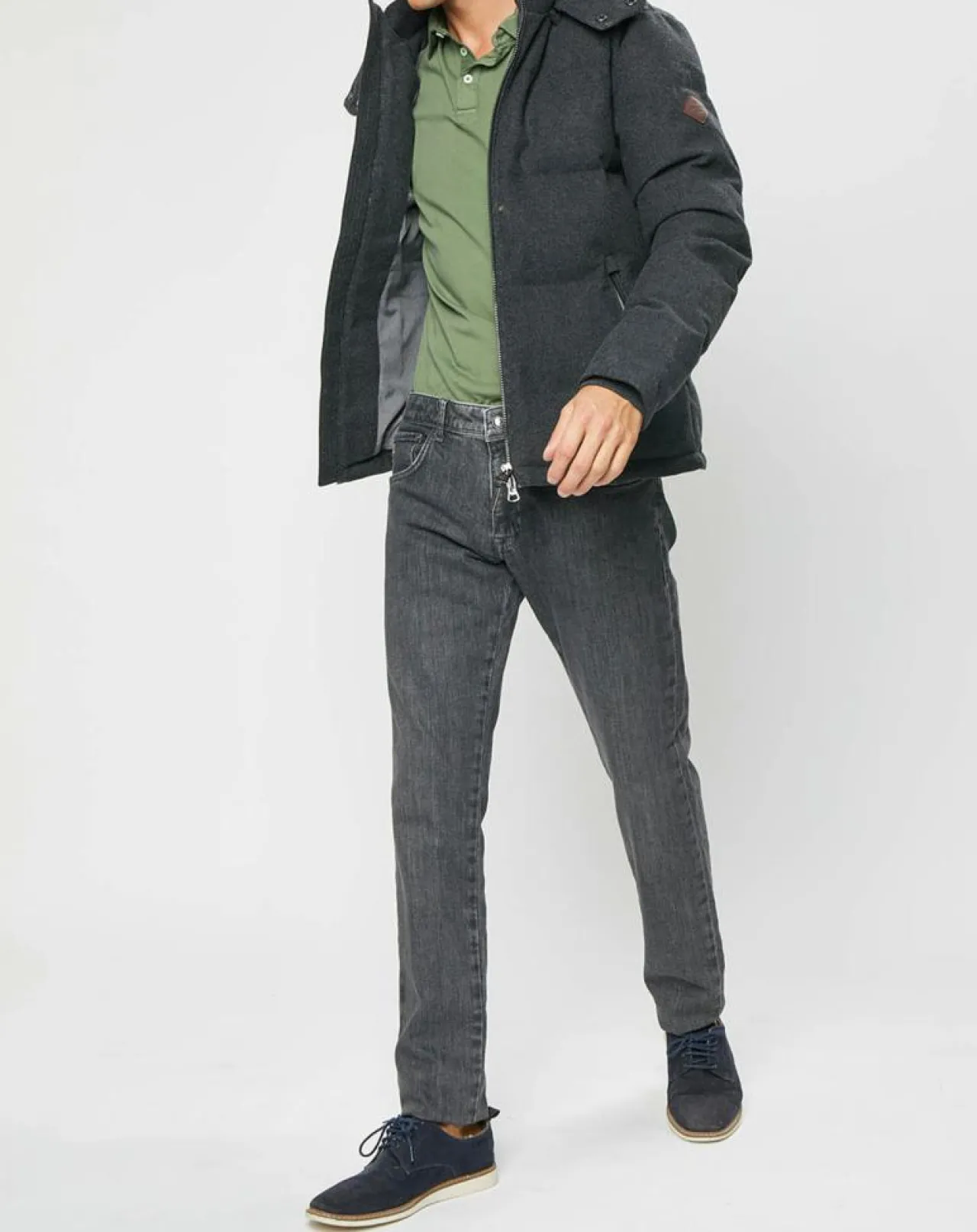 Doudoune en Flanelle Puffer gris foncé