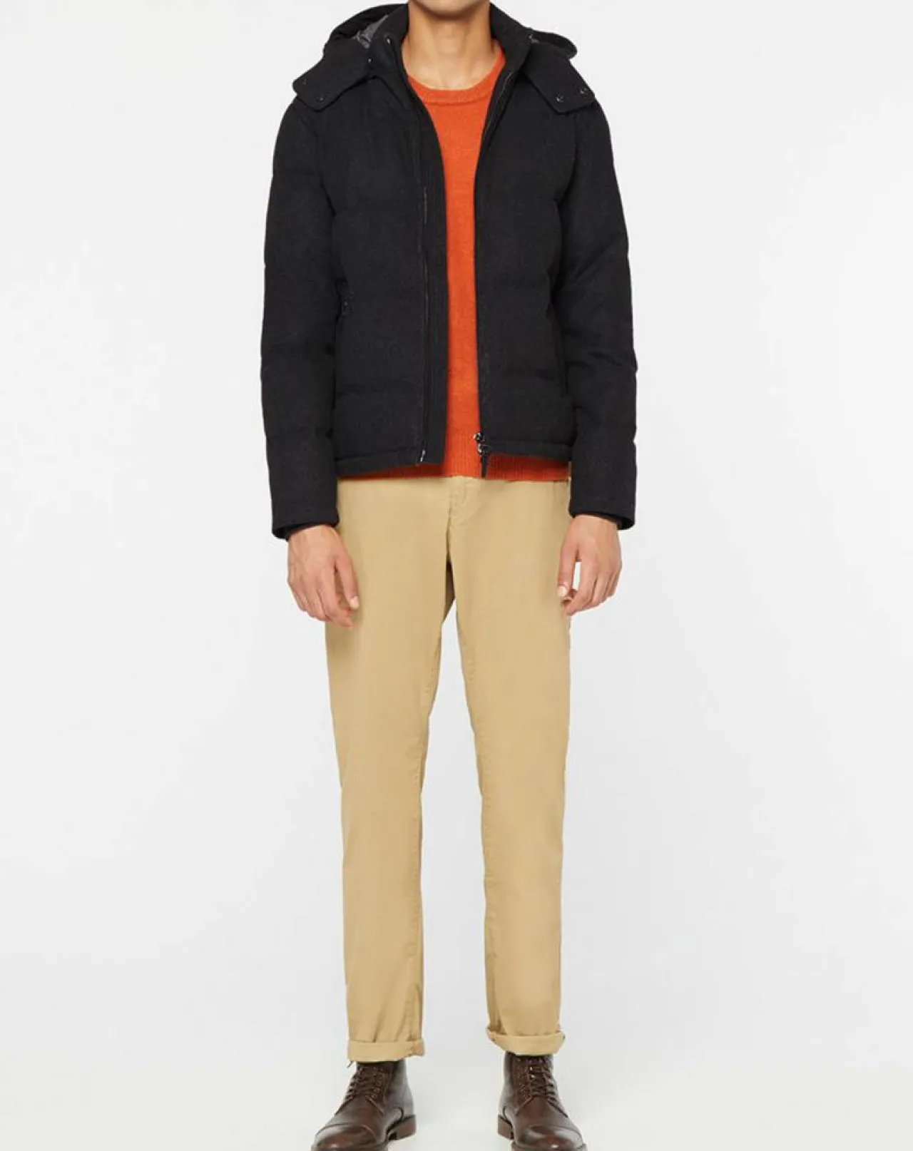 Doudoune en Flanelle Puffer gris foncé