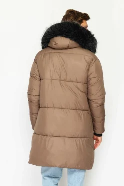 Doudoune longue avec isolation thermique jusqu'à -20 °C marron