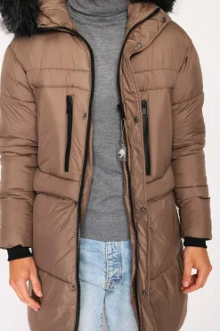 Doudoune longue avec isolation thermique jusqu'à -20 °C marron