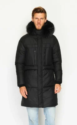 Doudoune longue avec isolation thermique jusqu'à -20 °C noir