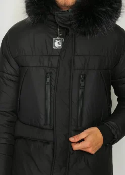 Doudoune longue avec isolation thermique jusqu'à -20 °C noir