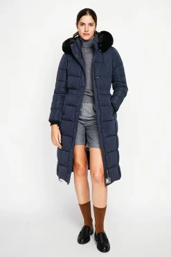 Doudoune longue bleu nuit