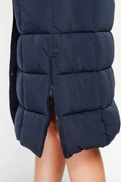 Doudoune longue bleu nuit