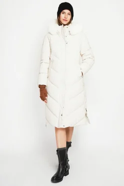 Doudoune longue crème