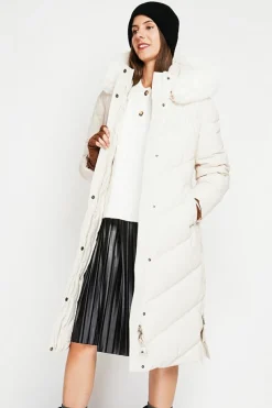 Doudoune longue crème