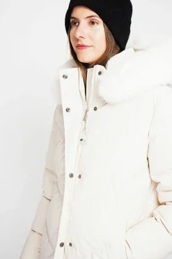 Doudoune longue crème