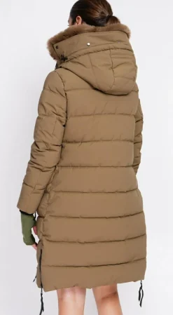 Doudoune longue marron