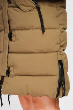 Doudoune longue marron