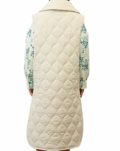 Doudoune longue sans manches padded beige