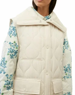 Doudoune longue sans manches padded beige