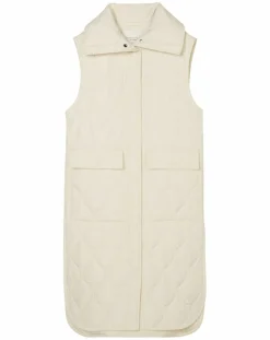 Doudoune longue sans manches padded beige