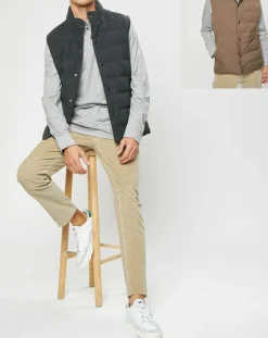 Doudoune Réversible en Laine mélangée gris/marron