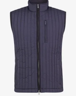 Doudoune sans manches bimatière bleue