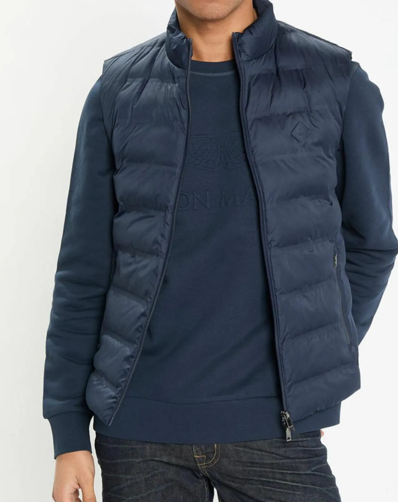 Doudoune sans manches bleu marine