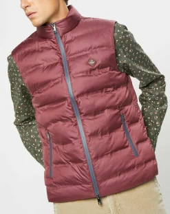 Doudoune sans manches bordeaux