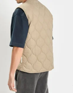 Doudoune sans manches légère beige