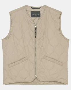 Doudoune sans manches légère beige