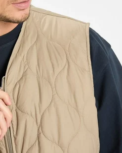 Doudoune sans manches légère beige