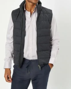 Doudoune sans manches pied-de-poule noire