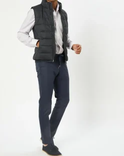 Doudoune sans manches pied-de-poule noire