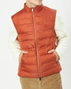 Doudoune sans manches unie orange