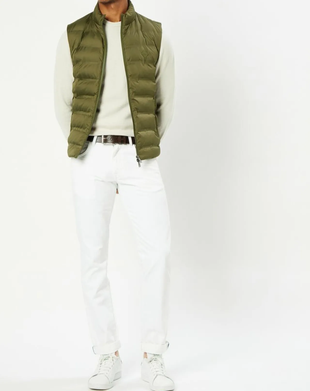 Doudoune sans manches unie kaki