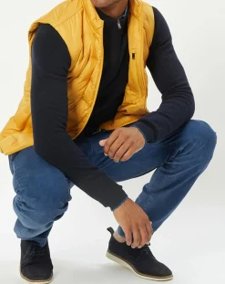 Doudoune sans manches unie jaune