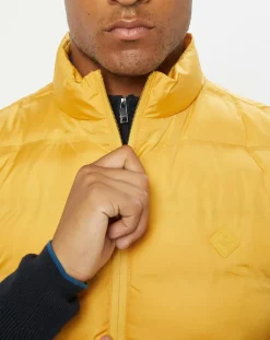 Doudoune sans manches unie jaune