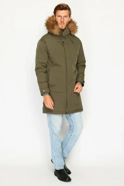 Doudoune semi-longue imperméable avec isolation thermique jusqu'à -20 °C kaki