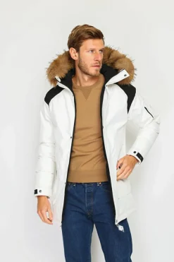 Doudoune semi-longue imperméable avec isolation thermique jusqu'à -20 °C naturelle