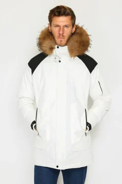 Doudoune semi-longue imperméable avec isolation thermique jusqu'à -20 °C naturelle