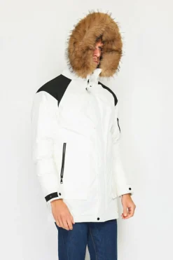 Doudoune semi-longue imperméable avec isolation thermique jusqu'à -20 °C naturelle