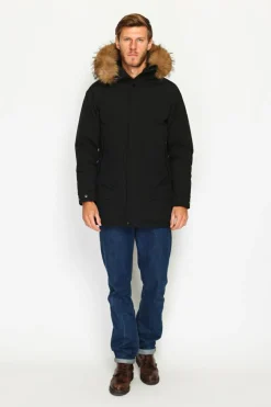 Doudoune semi-longue imperméable avec isolation thermique jusqu'à -20 °C noire