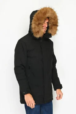 Doudoune semi-longue imperméable avec isolation thermique jusqu'à -20 °C noire
